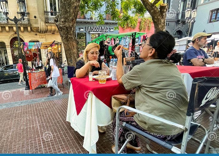 Plaza Dorrego People on Terrace at Plaza Dorrego in San Telmo Buenos Aires ... photo