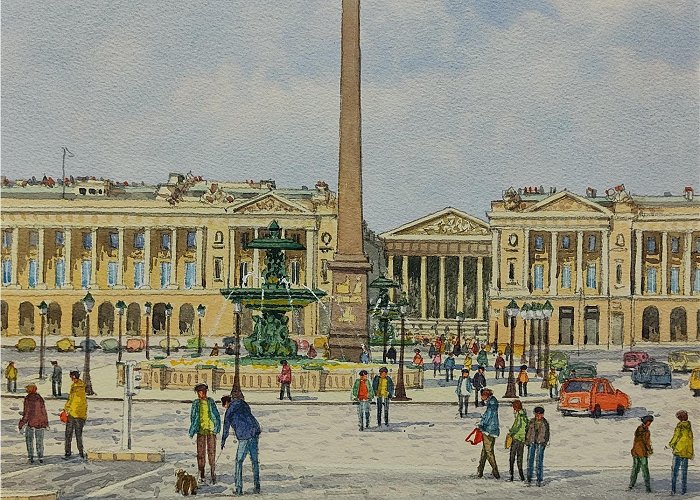 Place de la Concorde ▷ Painting Paris, place de la Concorde et la Madeleine by ... photo