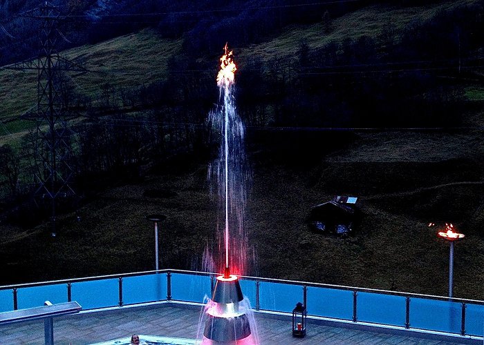 Leukerbad Torrentbahn LEUKERBAD - the new water feature at the Leukerbad Therme with ... photo