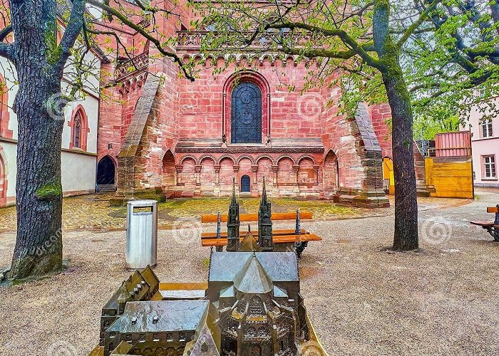 Pfalz Basel The Small Metal Model of Basel Minster on Pfalz Park at the ... photo