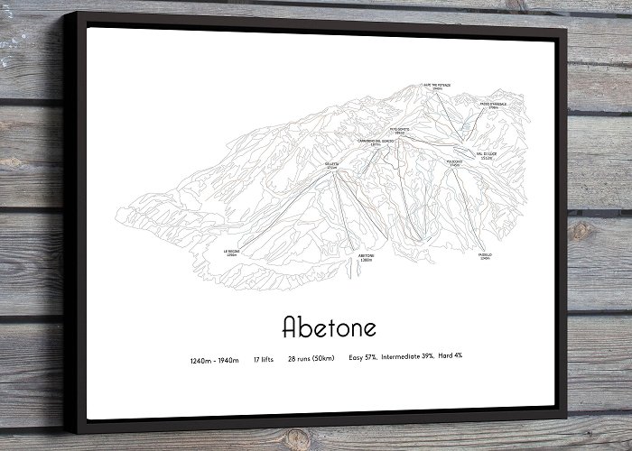 Gomito Abetone Piste Map Poster/print - Etsy photo