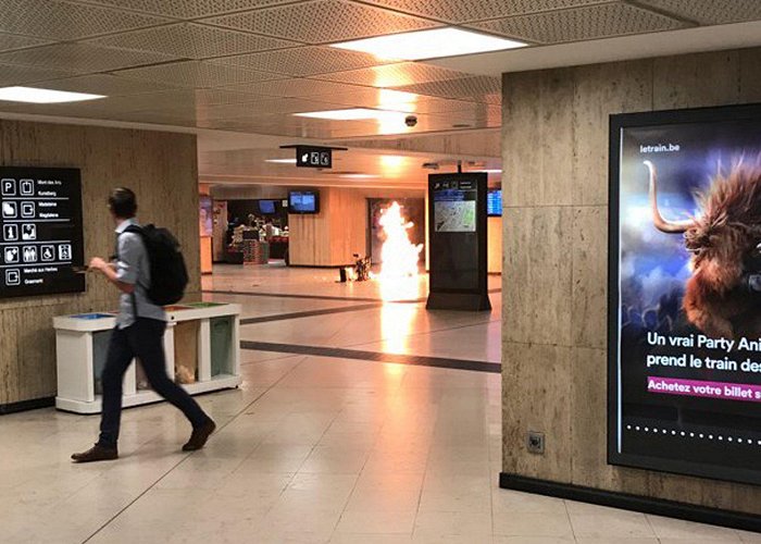 Brussels Central Station Suspect fatally shot in Brussels Central Station terror attack | CNN photo