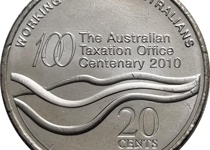 Australian Taxation Office 20 Cents - Elizabeth II (4th Portrait - Centenary of the Taxation ... photo