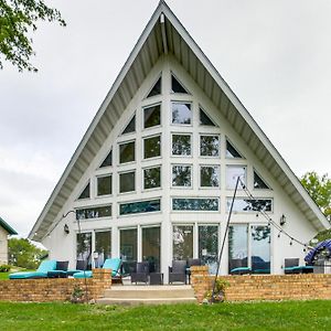 Lakefront West Mcdonald A-Frame In Dent With Dock Villa Exterior photo